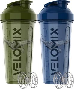 -2 Pack- 28 oz Protein Shaker Bottles for Protein Mixes - 2x Wire Whisk | Leak Proof Shaker Cups for Protein Shakes | Pre Workout Shaker Bottle | Shakers for Protein Shakes-Green&Blue