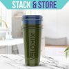 -2 Pack- 28 oz Protein Shaker Bottles for Protein Mixes - 2x Wire Whisk | Leak Proof Shaker Cups for Protein Shakes | Pre Workout Shaker Bottle | Shakers for Protein Shakes-Green&Blue