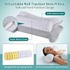 onesmile Cervical Neck Pillow and Roll Neck Pillow - 2 in 1 Ergonomic Pillow for Neck Pain Relief, Neck Support Pillows for Sleeping, Memory Foam Pillow for Side, Back & Stomach Sleepers (Grey)