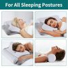 onesmile Cervical Neck Pillow and Roll Neck Pillow - 2 in 1 Ergonomic Pillow for Neck Pain Relief, Neck Support Pillows for Sleeping, Memory Foam Pillow for Side, Back & Stomach Sleepers (Grey)