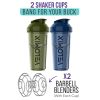 -2 Pack- 28 oz Protein Shaker Bottles for Protein Mixes - 2x Wire Whisk | Leak Proof Shaker Cups for Protein Shakes | Pre Workout Shaker Bottle | Shakers for Protein Shakes-Green&Blue