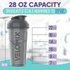 -2 Pack- 28 oz Protein Shaker Bottles for Protein Mixes - 2x Wire Whisk | Leak Proof Shaker Cups for Protein Shakes | Protein Shaker Bottle Pack | Shakers for Protein Shakes-Gray&White