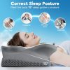 Cervical Neck Pillow, Memory Foam Neck Support Pillows for Sleeping, Shoulder Pillow for Side Sleepers, Back Stomach Sleepers, CertiPUR-US Certified, Grey