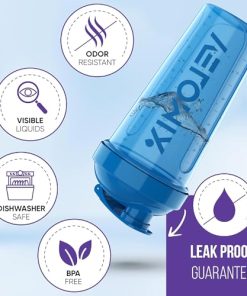 -2 Pack- 28 oz Protein Shaker Bottles for Protein Mixes - 2x Wire Whisk | Leak Proof Shaker Cups for Protein Shakes | Protein Shaker Bottle Pack | Shakers for Protein Shakes-Blue&Transparent