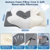 Cervical Neck Pillow, Memory Foam Neck Support Pillows for Sleeping, Shoulder Pillow for Side Sleepers, Back Stomach Sleepers, CertiPUR-US Certified, Grey