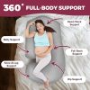 PILLANI Pregnancy Pillows for Sleeping - V C U Shaped - Pregnancy Must Haves Full Body Pillow with Removable Cover, 57inch Cooling Maternity Pillow for Side Sleepers, Support for Back Belly Legs HIPS